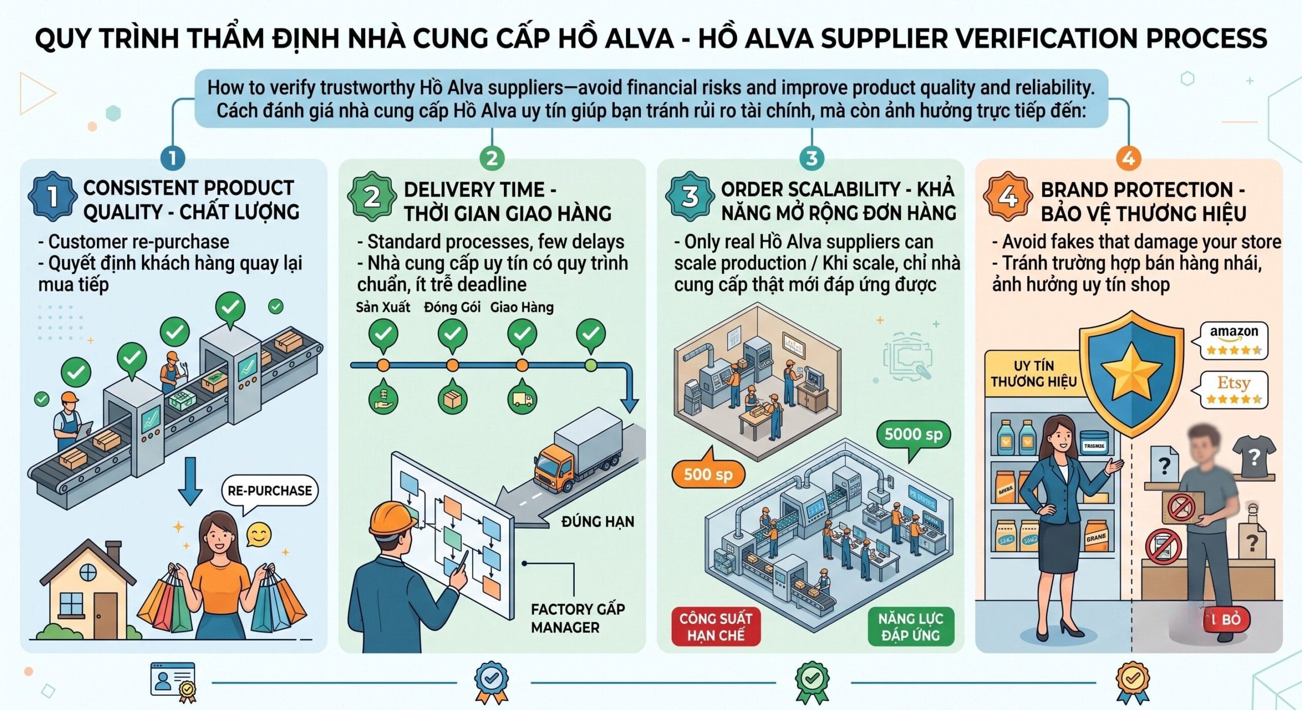 Quy trình thẩm định nhà cung cấp Alibaba - Alibaba supplier verification process